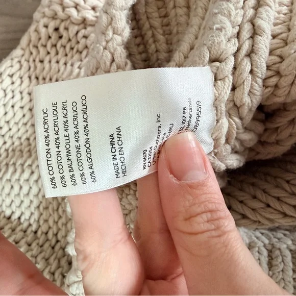 Free People My Only Sunshine Sweater Womens Sz XS Cream Chunky Knit Mock Neck - Picture 4 of 7